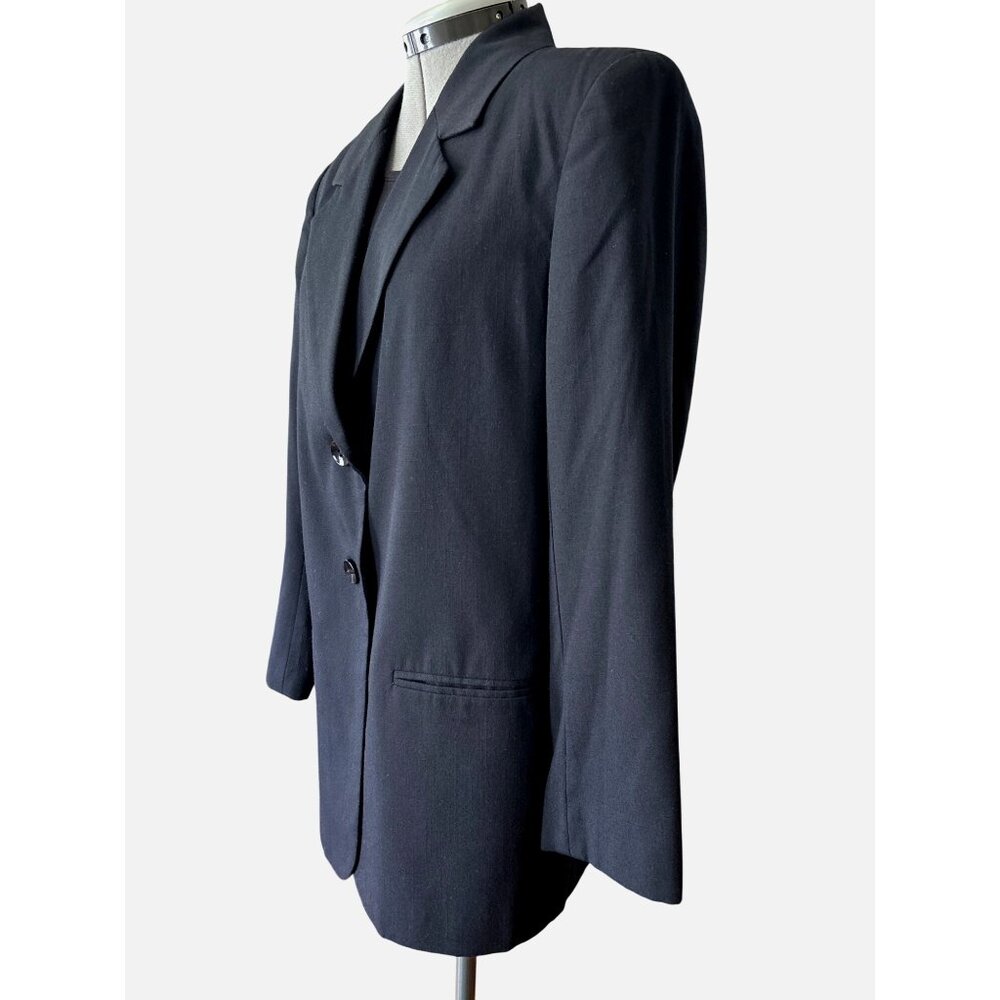 Vtg. Sag Harbor Womens Black Two-Button Blazer Size 12 Professional Wear Office - Picture 2 of 8